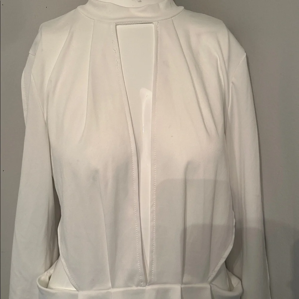 Elegant White Long Sleeve Dress - Picture 4 of 5